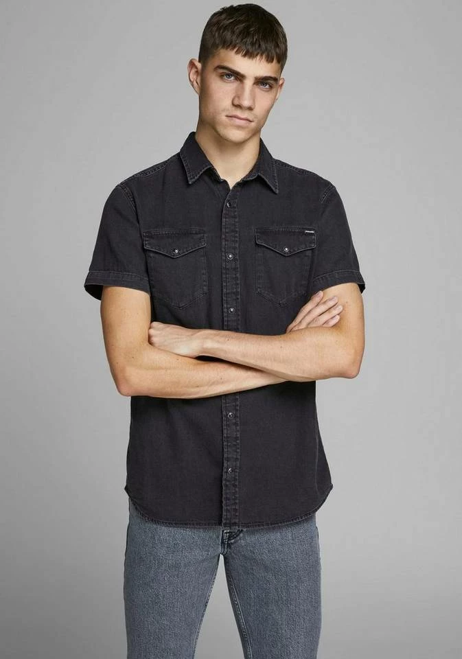 Neu 🌟 Jack & Jones Kurzarmhemd »SHERIDAN 👚 SHIRT« Mittelblau, Schwarz 🤩 9 Neu 🌟 Jack & Jones Kurzarmhemd »SHERIDAN 👚 SHIRT« Mittelblau, Schwarz 🤩 – Bild 9