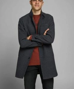 Budget ✔️ Jack & Jones Wollmantel »BLAMELTON WOOL 🧥 COAT« Khaki, Schwarz, Hellgrau, Grau 🤩