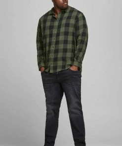 Billig 🤩 Jack & Jones Karohemd »GINGHAM TWILL 👚 SHIRT« Bis Größe 6XL Rot-kariert, Bordeaux-kariert, Olivgrün-kariert ❤️ -Offizieller Jones-Shop 075b57f7 f00b 565e be25 e8f704a50429