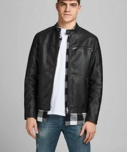 Blitzangebot 😉 Jack & Jones Bikerjacke »ROCKY JACKET« Offwhite, Black, Schwarz, Braun 🎁