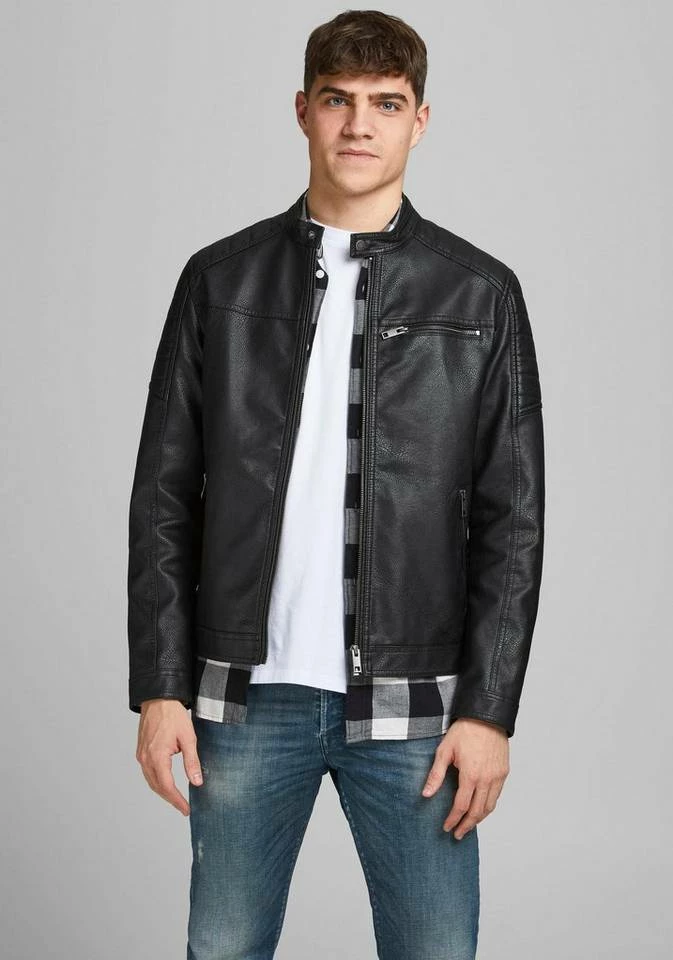 Blitzangebot 😉 Jack & Jones Bikerjacke »ROCKY JACKET« Offwhite, Black, Schwarz, Braun 🎁 1 Blitzangebot 😉 Jack & Jones Bikerjacke »ROCKY JACKET« Offwhite, Black, Schwarz, Braun 🎁