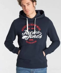 Coupon 😍 Jack & Jones Kapuzensweatshirt »BRAT SWEAT HOOD« Hellblau, Navy, Shell Coral 12201406, Hellgrau-meliert 😉
