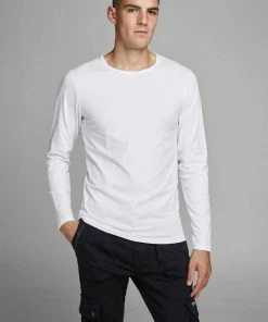 Schlussverkauf 🌟 Jack & Jones Longsleeve »BASIC TEE« Navy Blazer, Black, Light Grey Melange, White 🔔