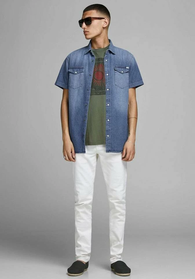 Neu 🌟 Jack & Jones Kurzarmhemd »SHERIDAN 👚 SHIRT« Mittelblau, Schwarz 🤩 3 Neu 🌟 Jack & Jones Kurzarmhemd »SHERIDAN 👚 SHIRT« Mittelblau, Schwarz 🤩 – Bild 3