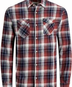 Besorgen 👏 Jack & Jones Karohemd »HERIDAN CHUCK 👚 SHIRT« Rot, Navy 🛒 -Offizieller Jones-Shop 195d2673 fb51 5b4a b52a b82c1fb356ef