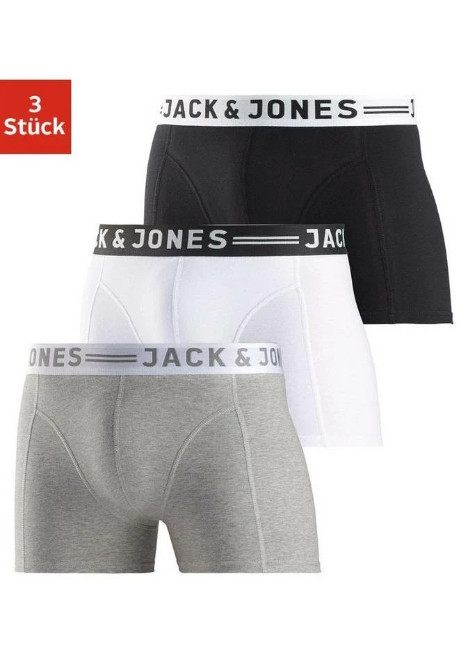 Neu ✨ Jack & Jones Boxer »Sense Trunks« (3 Stück) Schwarz | weiß | grau-meliert, White, Black, Schwarz 🥰 1 Neu ✨ Jack & Jones Boxer »Sense Trunks« (3 Stück) Schwarz | weiß | grau-meliert, White, Black, Schwarz 🥰