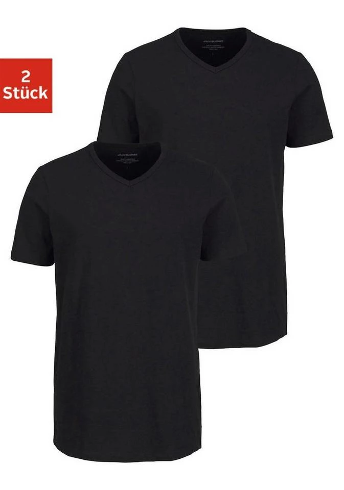 Aktion ⌛ Jack & Jones T-Shirt »V-Neck« (2er-Pack) Weiß, Schwarz ⌛ 5 Aktion ⌛ Jack & Jones T-Shirt »V-Neck« (2er-Pack) Weiß, Schwarz ⌛ – Bild 5