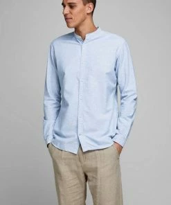 Bestpreis 😉 Jack & Jones Langarmhemd »SUMMER BAND 👕 SHIRT« Hellblau, Navy 💯