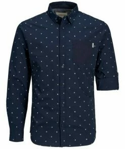 Budget 🧨 Jack & Jones Langarmhemd »JACK & JONES Herren Baumwoll-Hemd Slim-Fit Hemd Harry One-Pocket 👚 Shirt Business-Hemd Blau« ⌛