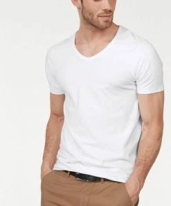 Coupon 🔥 Jack & Jones T-Shirt »SLIM- FIT BASIC TEE V-NECK« mit V-Ausschnitt White, Light Grey Melange, Black, Navy Blazer 🥰 -Offizieller Jones-Shop 26859017