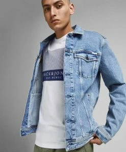 Aktion 🧨 Jack & Jones T-Shirt »STROKE TEE CREW NECK« Wei&szlig;, Blau, Navy ✔️ -Offizieller Jones-Shop 29570806 65ea 5ad0 810b 2cd05aecda36