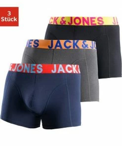 Am billigsten 🌟 Jack & Jones Boxer »JACCRAZY SOLID« (3 Stück) mit modisch buntem Webbund 🤩