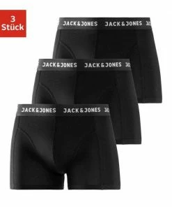 Budget ✔️ Jack & Jones Boxer (3 Stück) mit Logowebbund Navy, Schwarz 😀