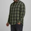 Billig 🤩 Jack & Jones Karohemd »GINGHAM TWILL 👚 SHIRT« Bis Größe 6XL Rot-kariert, Bordeaux-kariert, Olivgrün-kariert ❤️