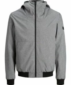 Billig 🎁 Jack & Jones Bomberjacke »JACK & JONES Shale Jacket Bomber Übergangsjacke« Schwarz, Grau (Light Grey Mela) 🤩