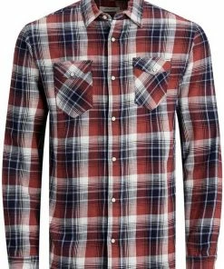 Besorgen 👏 Jack & Jones Karohemd »HERIDAN CHUCK 👚 SHIRT« Rot, Navy 🛒 -Offizieller Jones-Shop 3d3d33a5 0fba 549a 9ed3 66faada1b63b