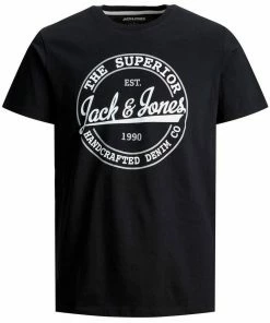 Aktion 🎁 Jack & Jones Rundhalsshirt »Jack&Jones Übergrößen Herren T-Shirt JJBRAT schwarz Logoprint« ❤️
