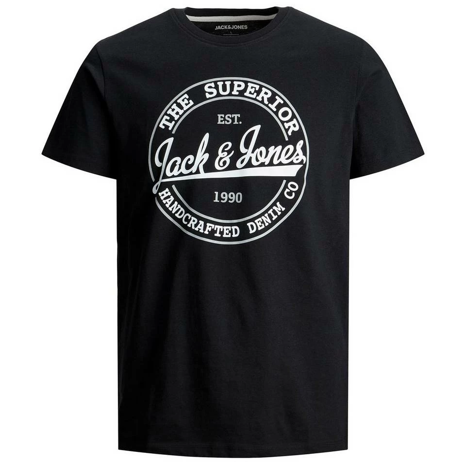Aktion 🎁 Jack & Jones Rundhalsshirt »Jack&Jones Übergrößen Herren T-Shirt JJBRAT schwarz Logoprint« ❤️ 1 Aktion 🎁 Jack & Jones Rundhalsshirt »Jack&Jones Übergrößen Herren T-Shirt JJBRAT schwarz Logoprint« ❤️