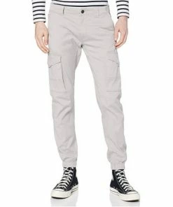 Billig 😉 Jack & Jones Cargohose »JACK & JONES Herren Cargo-Hose Stoff-Hose Paul Flake AKM 542 Drizzle Freizeit-Hose Grau« ✨
