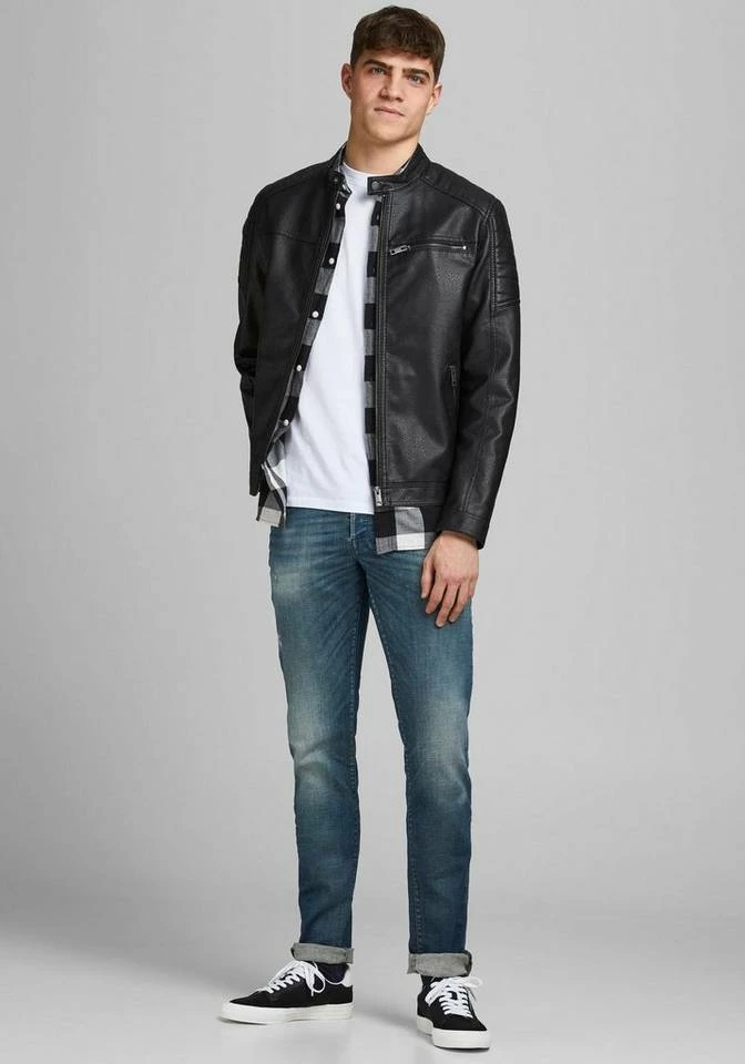 Blitzangebot 😉 Jack & Jones Bikerjacke »ROCKY JACKET« Offwhite, Black, Schwarz, Braun 🎁 5 Blitzangebot 😉 Jack & Jones Bikerjacke »ROCKY JACKET« Offwhite, Black, Schwarz, Braun 🎁 – Bild 5