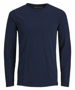 Coupon ✨ Jack & Jones Longsleeve »3744« Herren Jack & Jones Basic Longsleeve Dünnes Jersey 👕 Shirt Pullover JJEBASIC Navy, Schwarz, Grau, Weiß 💯