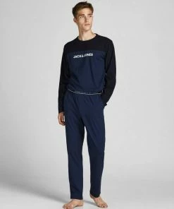 Bester Verkauf ❤️ Jack & Jones Pyjama »SMITH langes 👕 Shirt + Lange Hose« (2 tlg) in langer Form ✨