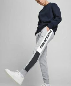 Billig 🧨 Jack & Jones Sweathose »BLOCKING SWEAT PANT« Navy, Black, Hellgrau-meliert, Crockery ⌛ -Offizieller Jones-Shop 51d975ff f3d6 58ff 8b5e b4e2bf53732f