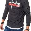 Neu ✔️ Jack & Jones Kapuzensweatshirt »JORELEMENTS« mit Logoprint Blau, Dunkelgrau, Weinrot, Weiß ⌛