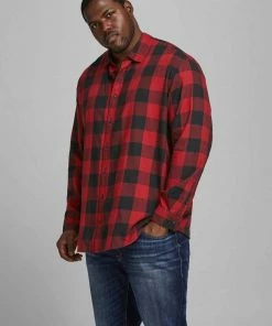 Billig 🤩 Jack & Jones Karohemd »GINGHAM TWILL 👚 SHIRT« Bis Größe 6XL Rot-kariert, Bordeaux-kariert, Olivgrün-kariert ❤️ -Offizieller Jones-Shop 535a4466 f8f7 50de 954c 98946bb2628d