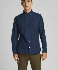 Rabatt 🌟 Jack & Jones Langarmhemd »BROOK OXFORD 👕 SHIRT« Weiß, Olivgrün, Hellblau, Navy 👏 -Offizieller Jones-Shop 5461e6b8 df09 54b7 94ab f29a18b21b03