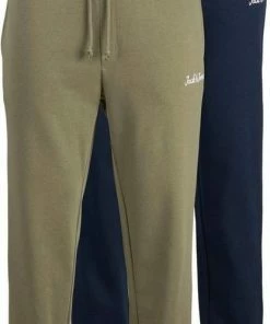 Schlussverkauf 🎁 Jack & Jones Sweathose »EWAN SWEAT PANTS« (2-tlg., 2er-Pack) Anthrazit-hellgrau-meliert, Navy-olivgrün 😉