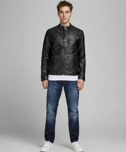Billig 😍 Jack & Jones Lederjacke »JOEL LEATHER JACKET« Black, Braun, Hellbraun 🧨 -Offizieller Jones-Shop 5c34890e b307 4d04 9294 49ef52fa7296