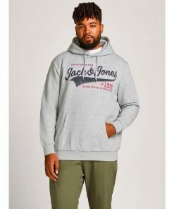 Schlussverkauf 🎁 Jack & Jones Kapuzensweatshirt »Große Größen Jack & Jones Hoodie hellgrau melange Logoprint« 💯 -Offizieller Jones-Shop 6053ab92 6169 5636 8e1b 9cc3af2196cb