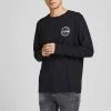 Bester Verkauf 💯 Jack & Jones Langarmshirt »RAT TEE« Schwarz, Graublau, Wei&szlig; 👍