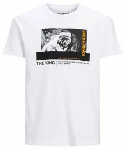 Neu 🥰 Jack & Jones Rundhalsshirt »Große Größen T-Shirt Jack & Jones weiß „Black Mamba”-Fotoprint« ⌛
