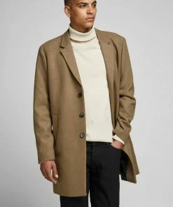 Neu 😍 Jack & Jones Wollmantel »MOULDER WOOL 🧥 COAT« Khaki, Schwarz 🎁
