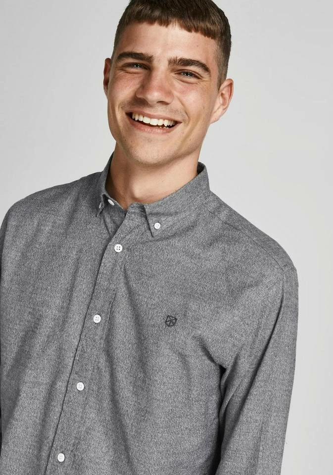 Bestes Angebot 🔥 Jack & Jones Langarmhemd »PERFECT TWIST 👚 SHIRT« Grau-meliert, Dunkelgrün, Navy ❤️ 3 Bestes Angebot 🔥 Jack & Jones Langarmhemd »PERFECT TWIST 👚 SHIRT« Grau-meliert, Dunkelgrün, Navy ❤️ – Bild 3