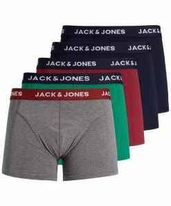 Budget ✨ Jack & Jones Boxershorts »BAYER« (5 Stück) im 5er Set Navy Blazer, Grey Melange 👏