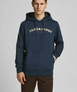 Bestpreis ⭐ Jack & Jones Kapuzensweatshirt »CROSS SWEAT HOOD« Hellgrau-meliert, Bordeaux, Navy ⭐