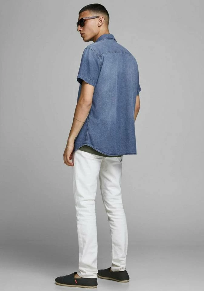 Neu 🌟 Jack & Jones Kurzarmhemd »SHERIDAN 👚 SHIRT« Mittelblau, Schwarz 🤩 2 Neu 🌟 Jack & Jones Kurzarmhemd »SHERIDAN 👚 SHIRT« Mittelblau, Schwarz 🤩 – Bild 2