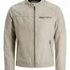 Großhandel 🤩 Jack & Jones Lederjacke »3930« (1-St) Kunstleder Jacke Biker Blouson Bomberjacke JJEROCKY Übergangsjacke Hellgrün, Beige, Hellbraun, Schwarz-2 🔔