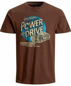 Neu 🛒 Jack & Jones Rundhalsshirt »Große Größen T-Shirt schokobraun Vintageprint Jack & Jones« 😉