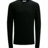 Am billigsten 😀 Jack & Jones Rundhalspullover »JACK & JONES Herren Crew-Neck Pullover Feinstrick-Sweater Premium Story Knit Sweatshirt Schwarz« 🤩
