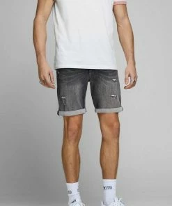 Aktion ✔️ Jack & Jones Bermudas »Rick« Blue Denim, Light Blue Denim, Black Denim, Light-blue-destroyed-Effekte ✨ -Offizieller Jones-Shop 84feb8b1 85d0 5e91 83d7 c849b79445f9