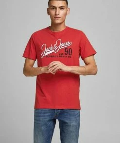 Auslauf 👏 Jack & Jones T-Shirt »LOGO TEE 2 COL« (1-tlg) Hawaiian Sunset, Offwhite, True Red, Navy 🌟
