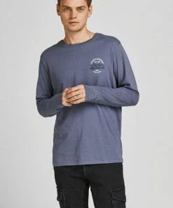 Bester Verkauf 💯 Jack & Jones Langarmshirt »RAT TEE« Schwarz, Graublau, Wei&szlig; 👍 -Offizieller Jones-Shop 8b5b67e8 fa44 5b7b 8167 724e1828c2e3