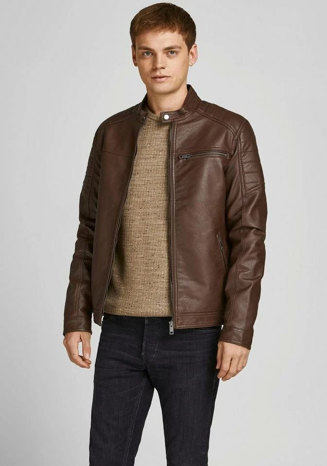 Blitzangebot 😉 Jack & Jones Bikerjacke »ROCKY JACKET« Offwhite, Black, Schwarz, Braun 🎁 15 Blitzangebot 😉 Jack & Jones Bikerjacke »ROCKY JACKET« Offwhite, Black, Schwarz, Braun 🎁 – Bild 15