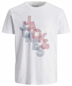 Angebote 🎁 Jack & Jones Rundhalsshirt »Herren Übergrößen T-Shirt weiß Logo-Print JCOPOWER Jack&Jones« 👍