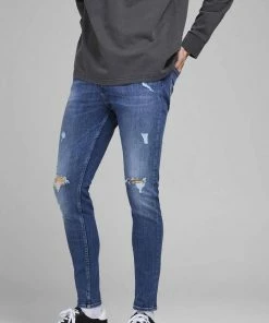 Beste Bewertungen von 👍 Jack & Jones Skinny-fit-Jeans »PETE ORIGINAL« Blue-denim, Blue-destroyed-Effekte ❤️