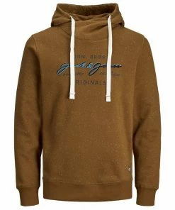 Neu 🔔 Jack & Jones Kapuzensweatshirt »Große Größen Kapuzen-Sweatshirt ocker Logo-Stickerei Jack & Jones« 🎁